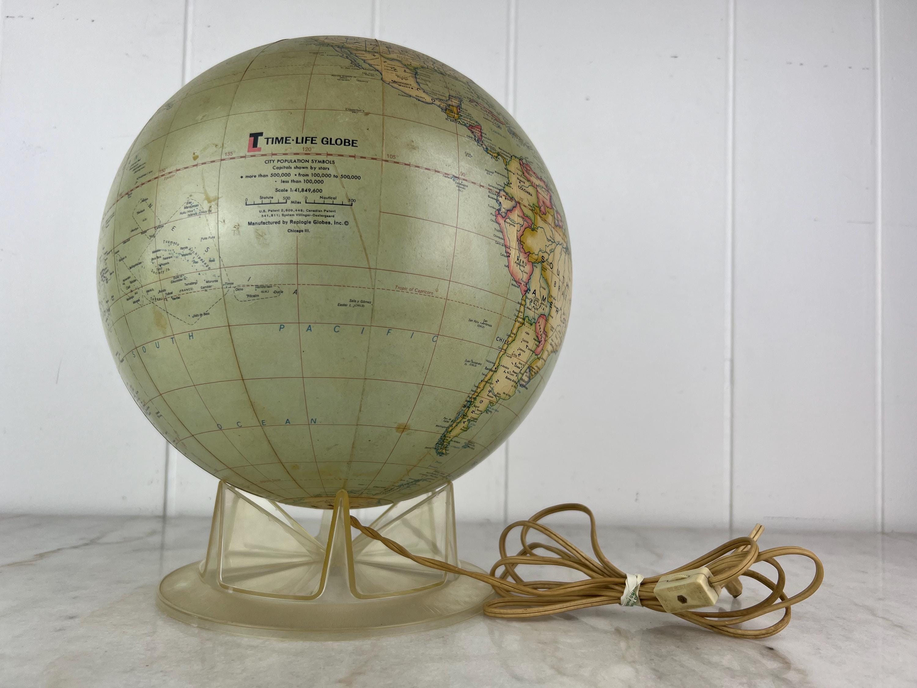 Vintage Globe, 1965 Illuminated Time-life, by Replogle