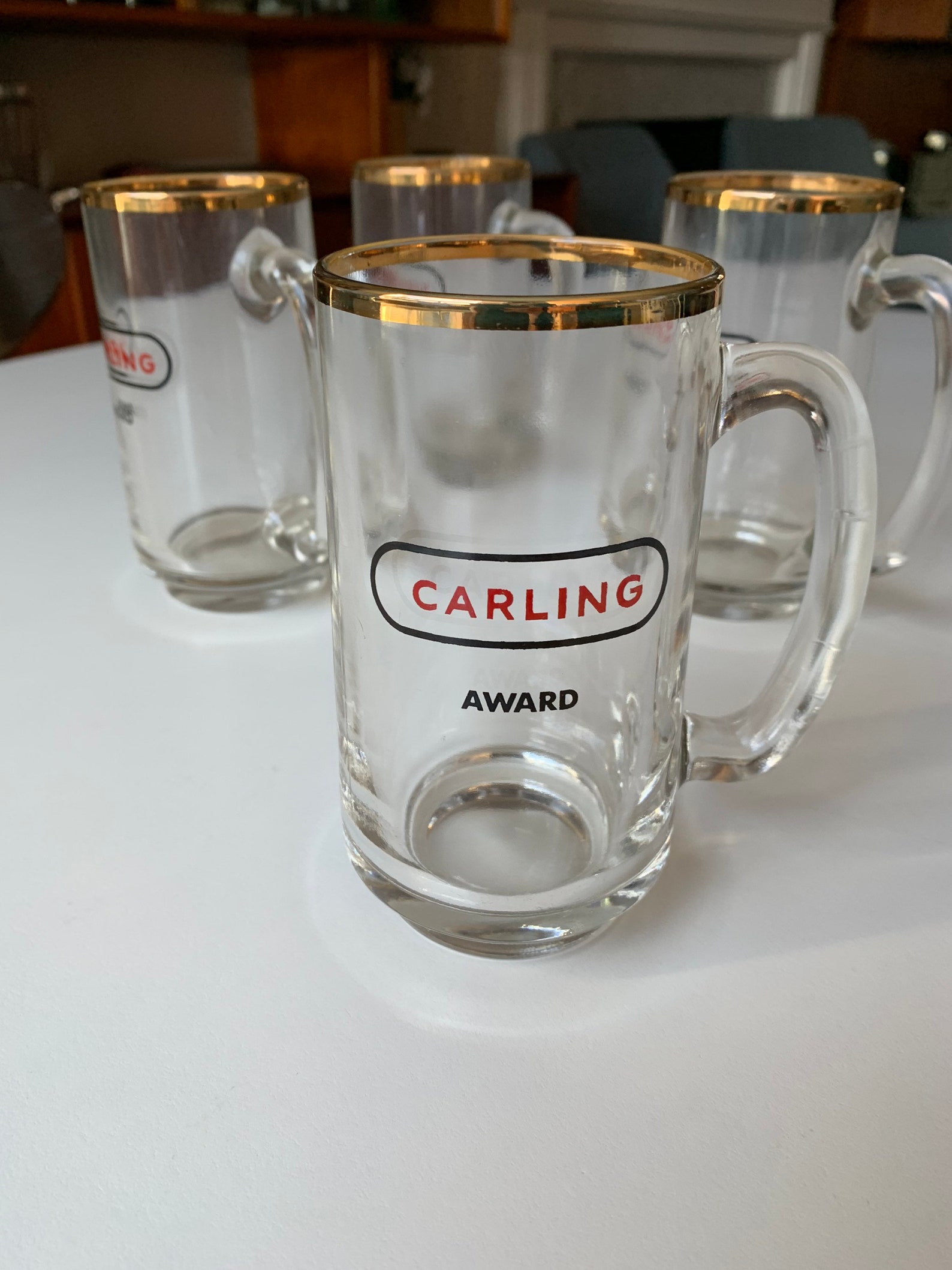 Canadian Beer Mugs CARLING Award Glass Mugs Made in Canada Set Etsy