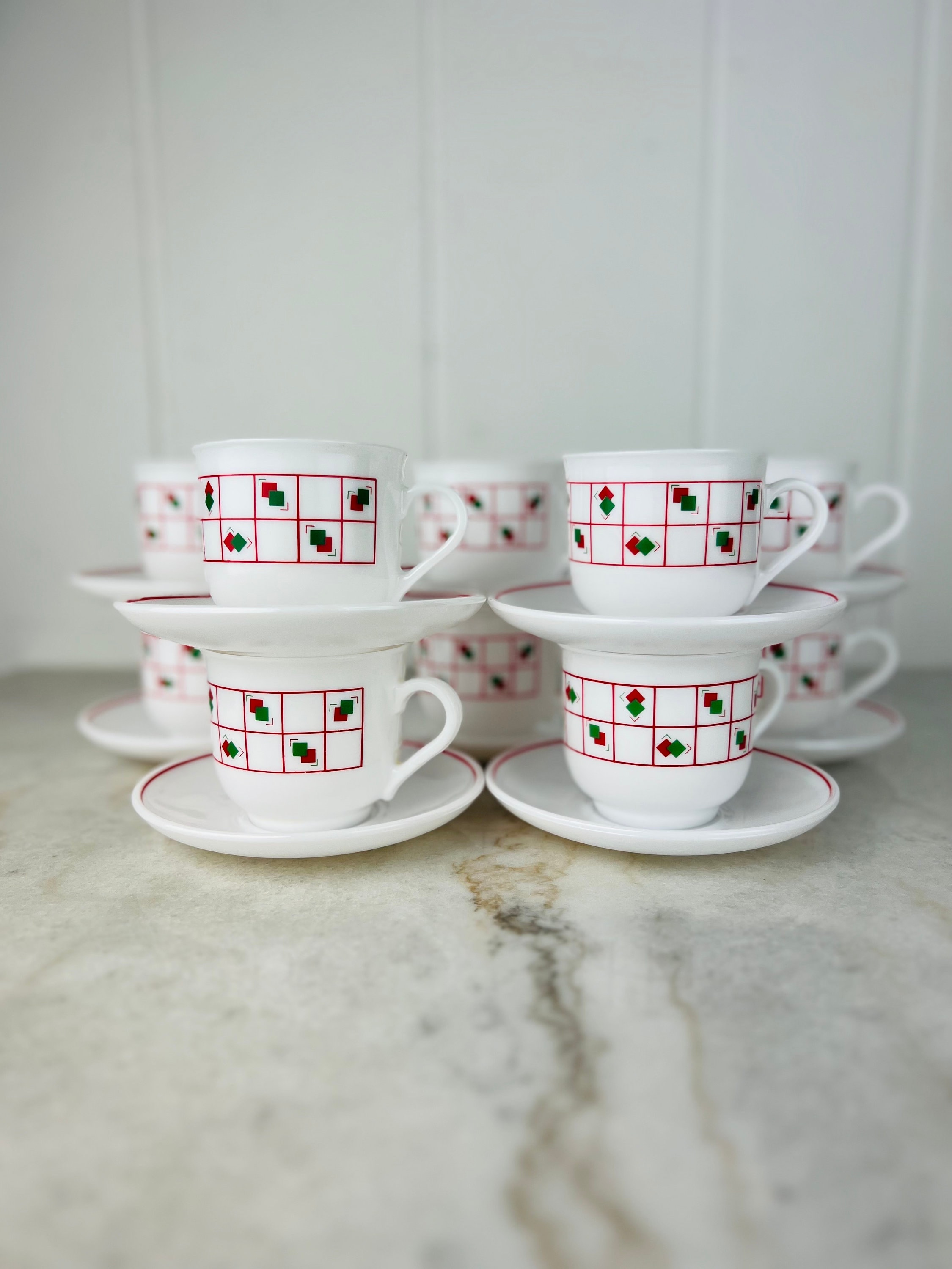 Lot de 4 Tasses et Sous tasses ARCOPAL Vntage - Etsy tala