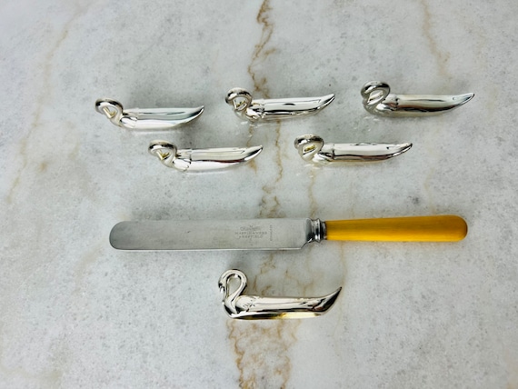 仏蘭西】 アール・ヌーボーのナイフレスト 6個組 Art Nouveau 仏蘭西】