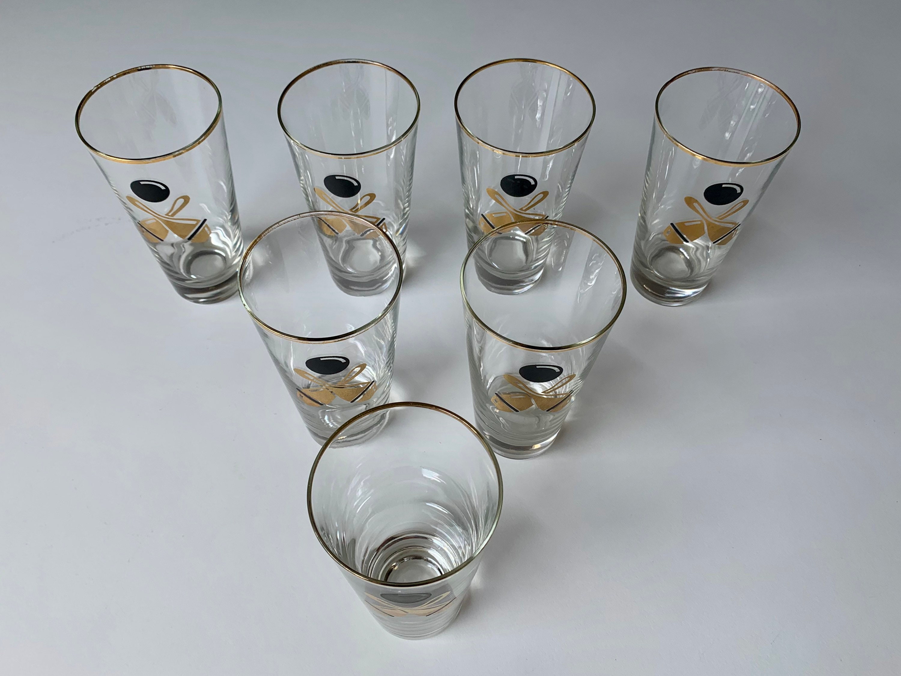 Vintage BOWLING Glasses Made in the USA Set of 8 Great Gift Etsy