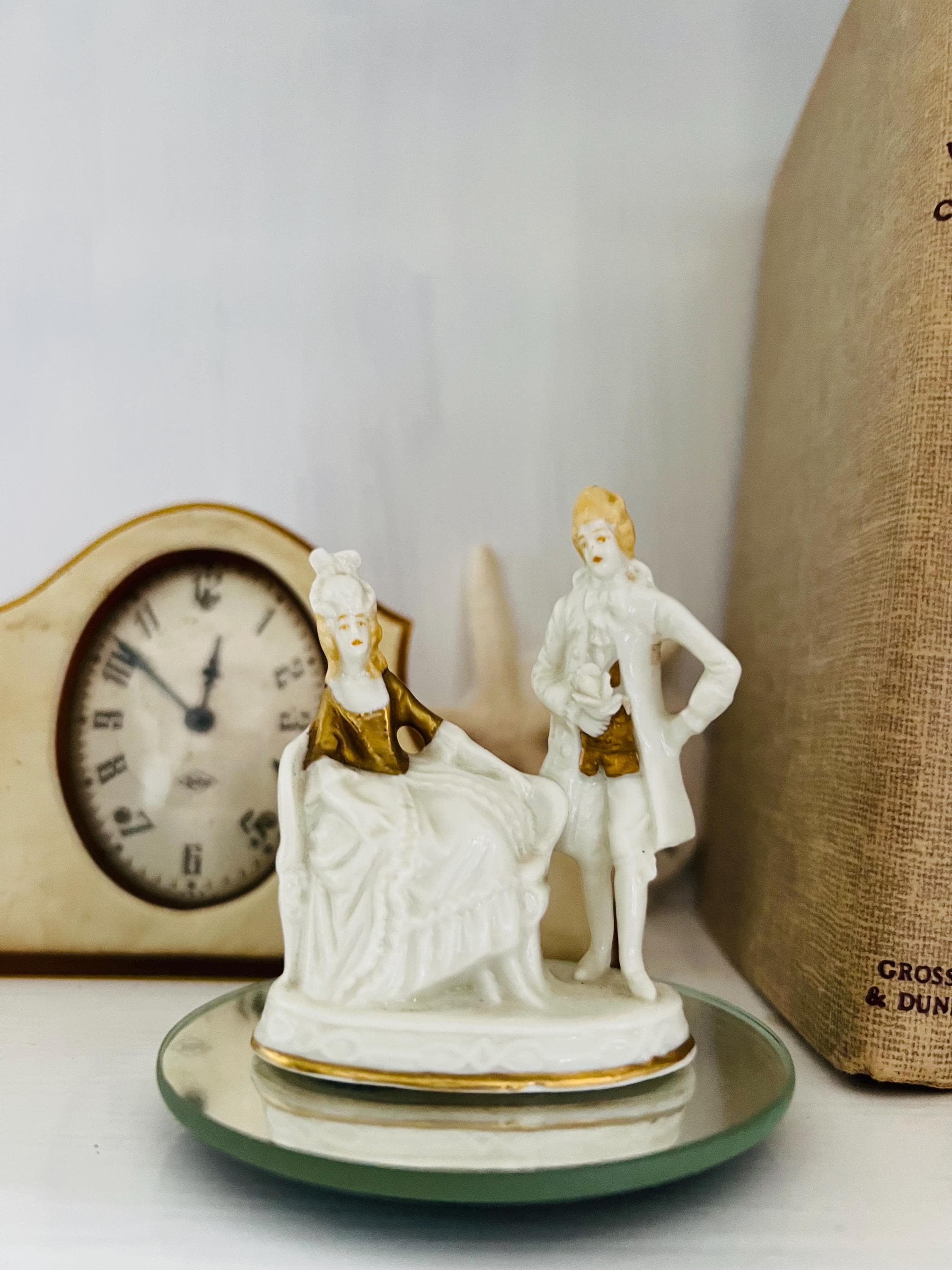 カポディモンテ 時計職人のヴィンテージ陶器彫刻 イタリア 1950 年代