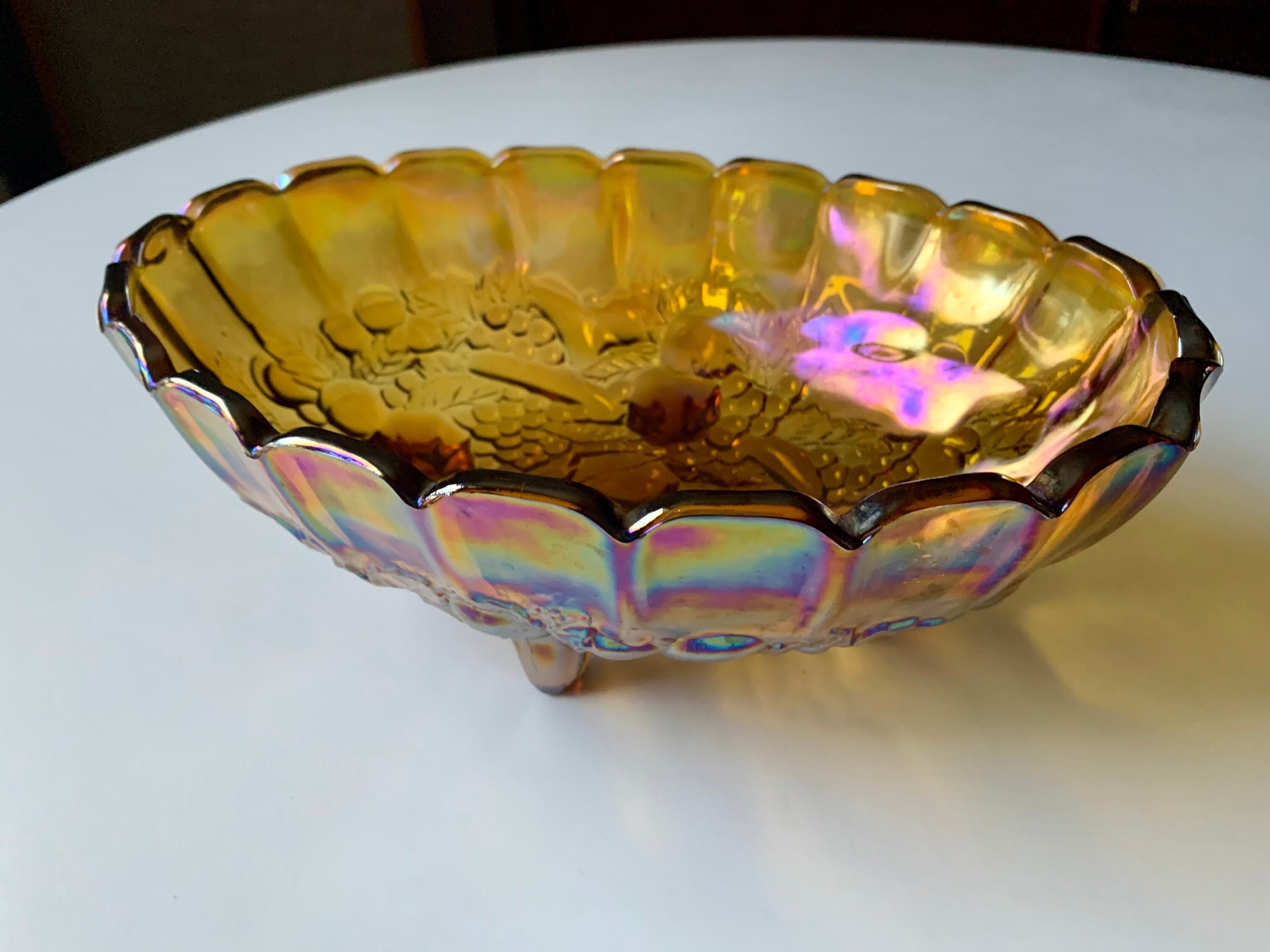 Holiday Gold Star Shape Bowl by Indiana Glass