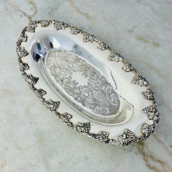 アンティーク Wm A Rogers サービングトレイ、オールドイングリッシュ