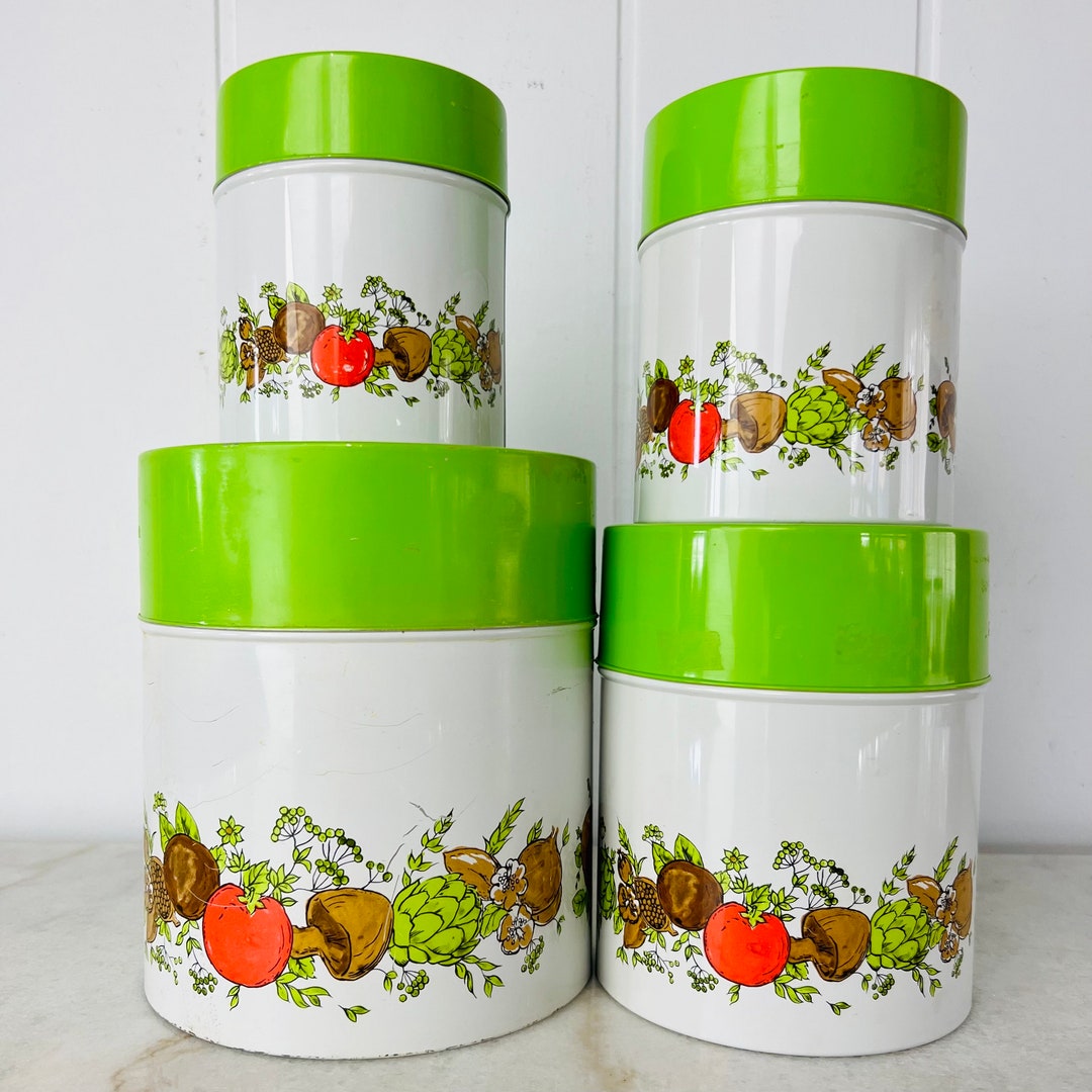 Vintage MC Japan Kitchen Canister Set, Spice O' Life, Nesting