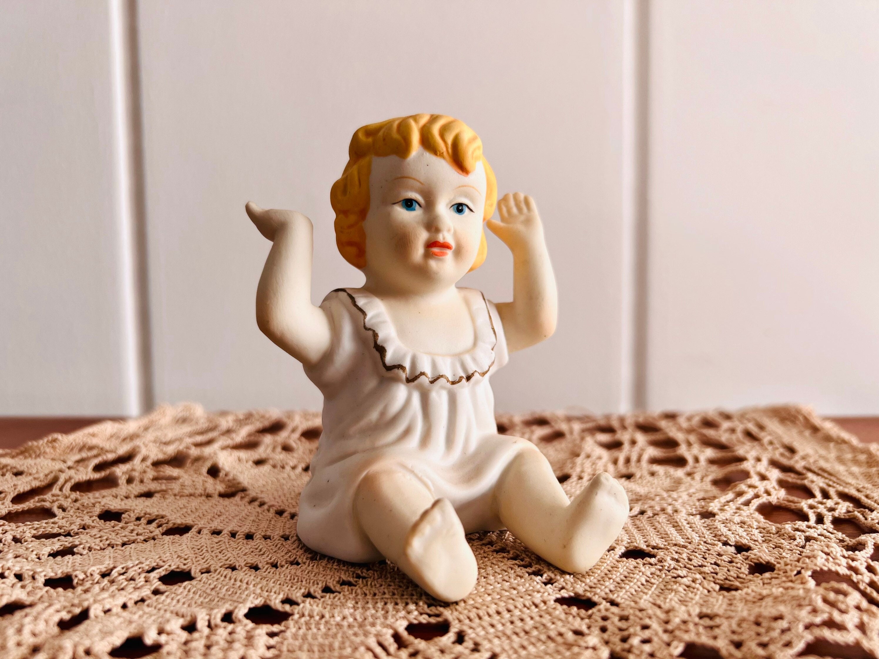 Antique Bisque Piano Baby, Hand Painted Porcelain Figurine - Etsy