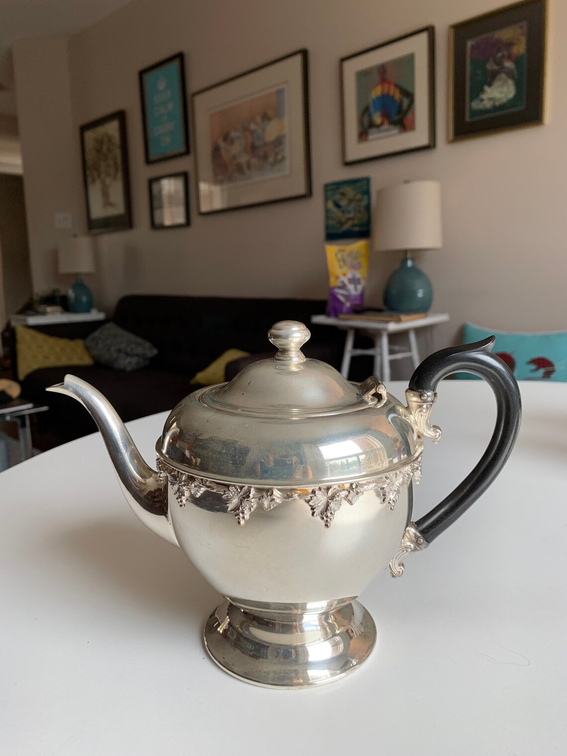 Antique Silver Teapot WM ROGERS Silverplate Teapot Add Shabby Etsy