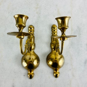 Vintage Brass Wall Sconce Candleholder Pair, for Candlesticks, Boho, Victorian, Hollywood Regency vintage wall decor, gift