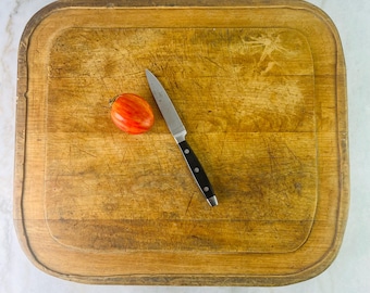 French Antique Wooden Cutting Board, Large Handmade Bread Board