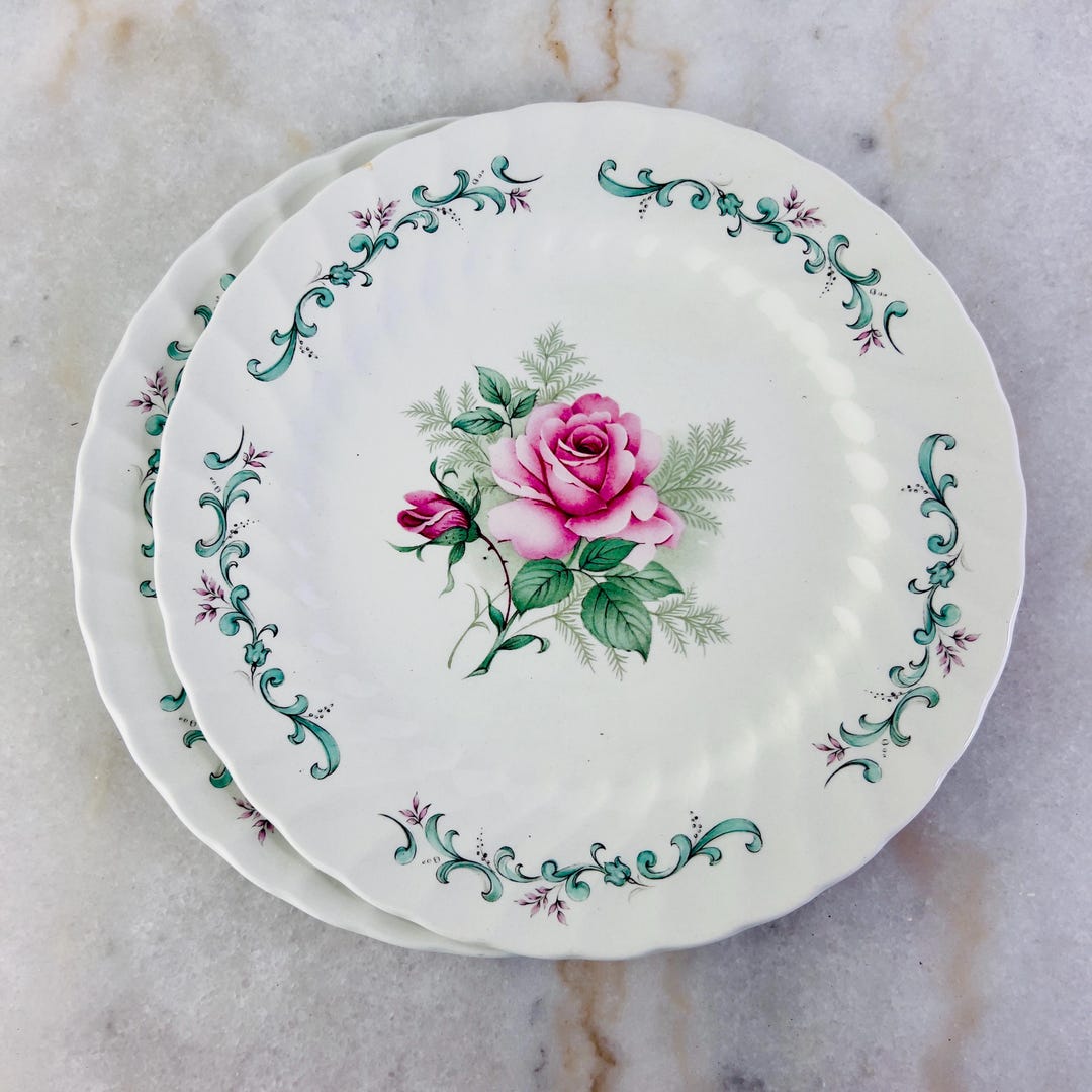 Vintage Wood and Sons Alpine White Ironstone Dinner Plates X 2 , 1940s ...