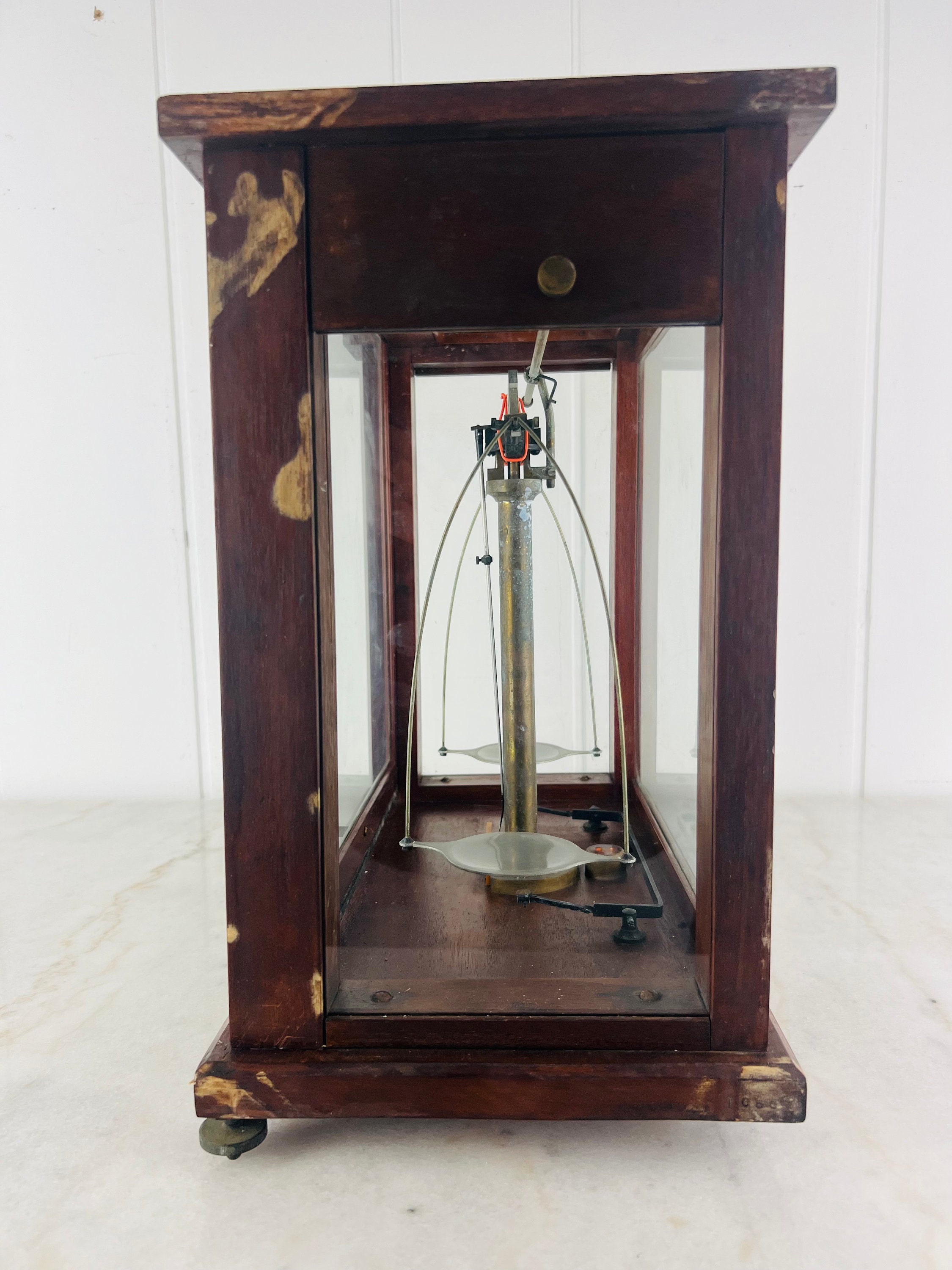 Antique Eimer & Amend Analytical Balance Scale, Mahogany Display Case ...