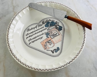 Assiette à tarte vintage des années 1970 Royal China pour la fête des mères, Sebring Ohio
