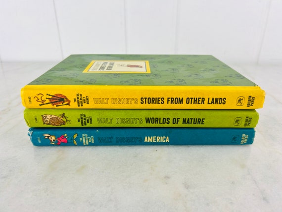 Vintage 1965 Walt Disney Hardcover Book Set, Illustrated