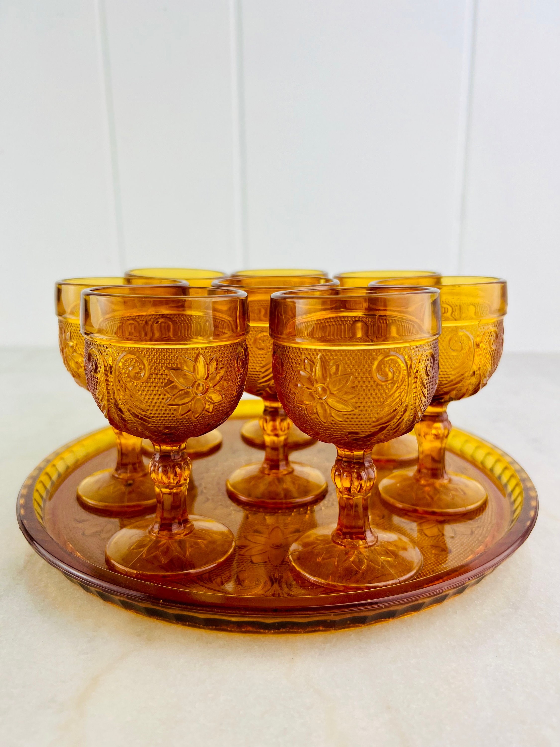 ヴィンテージ インディアナ グラス ティアラ サンドイッチ シャンティ