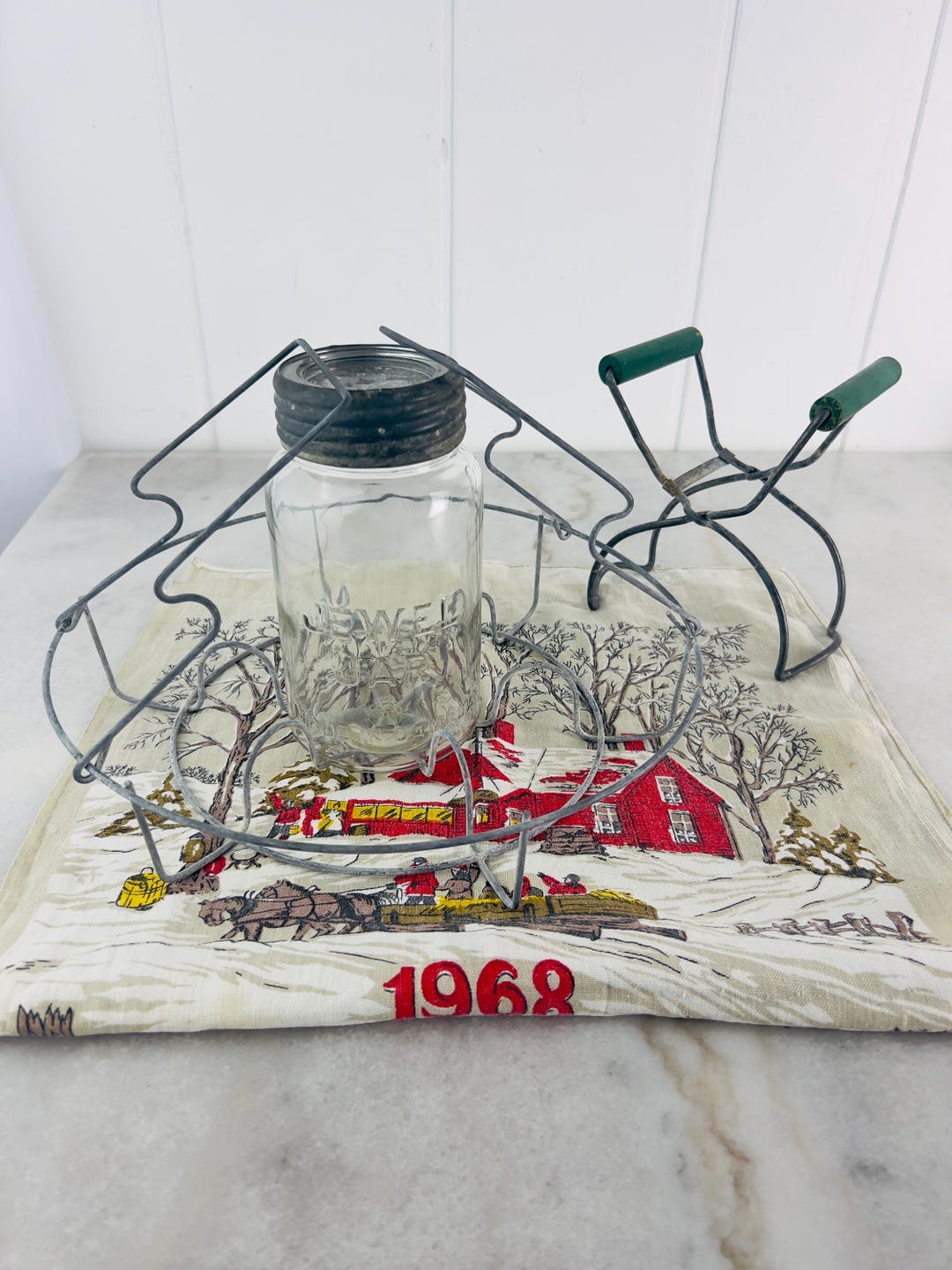 Antique 1930s Wire Bail Canning Jar Rack, Two Handles, Plus Yo-ho Jar ...