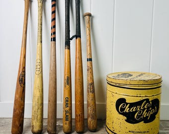 Bates de béisbol vintage de los años 70, Cooper, Rawlings, decoración para la cueva del hombre