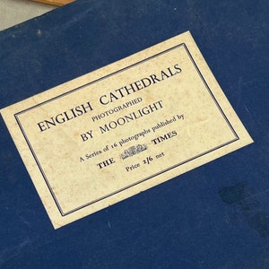 Antique prints, 1939 1st edition &quot;English Cathedrals Photographed By Moonlight&quot; - A Series of 14 Photographs Published By The Times