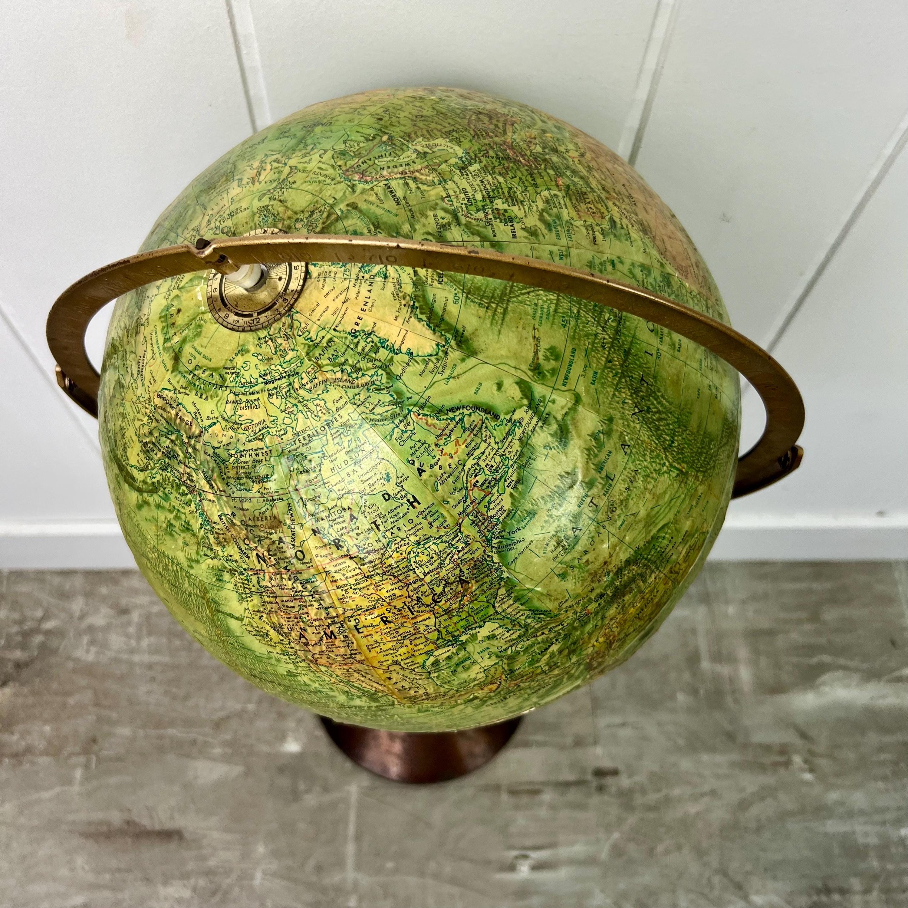 Vintage Replogle World Globe, 1980s Ocean Series, Raised Relief - Etsy