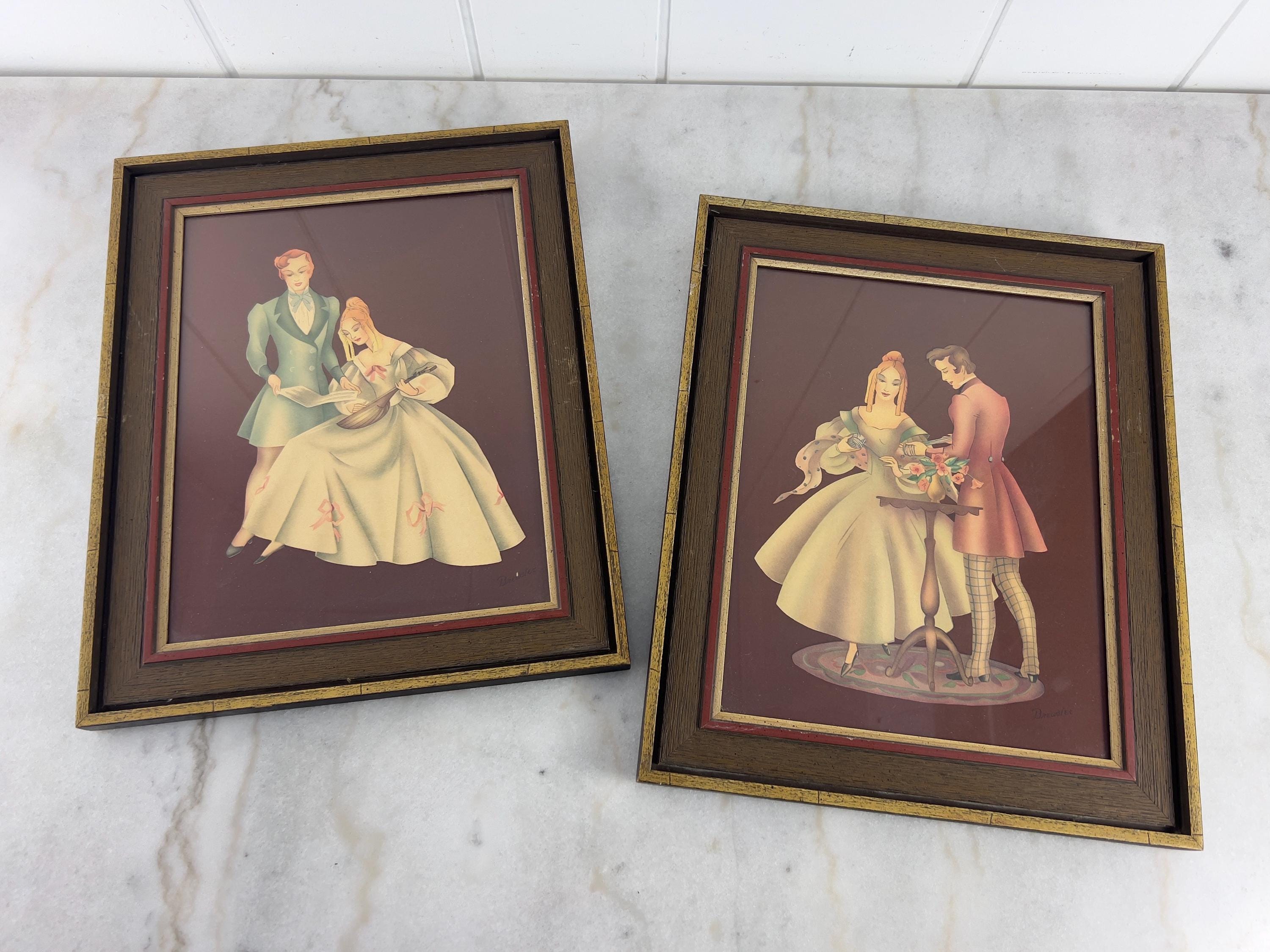 ヴィンテージ 1920 年代 ブリュースター フレーム リトグラフ