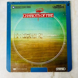 Rare Vintage "Chariots of Fire" CED Disc, Warner Home Video, RCA VideoDiscs, Man Cave, Wall Art, Gift for Film Buff, Movie collector