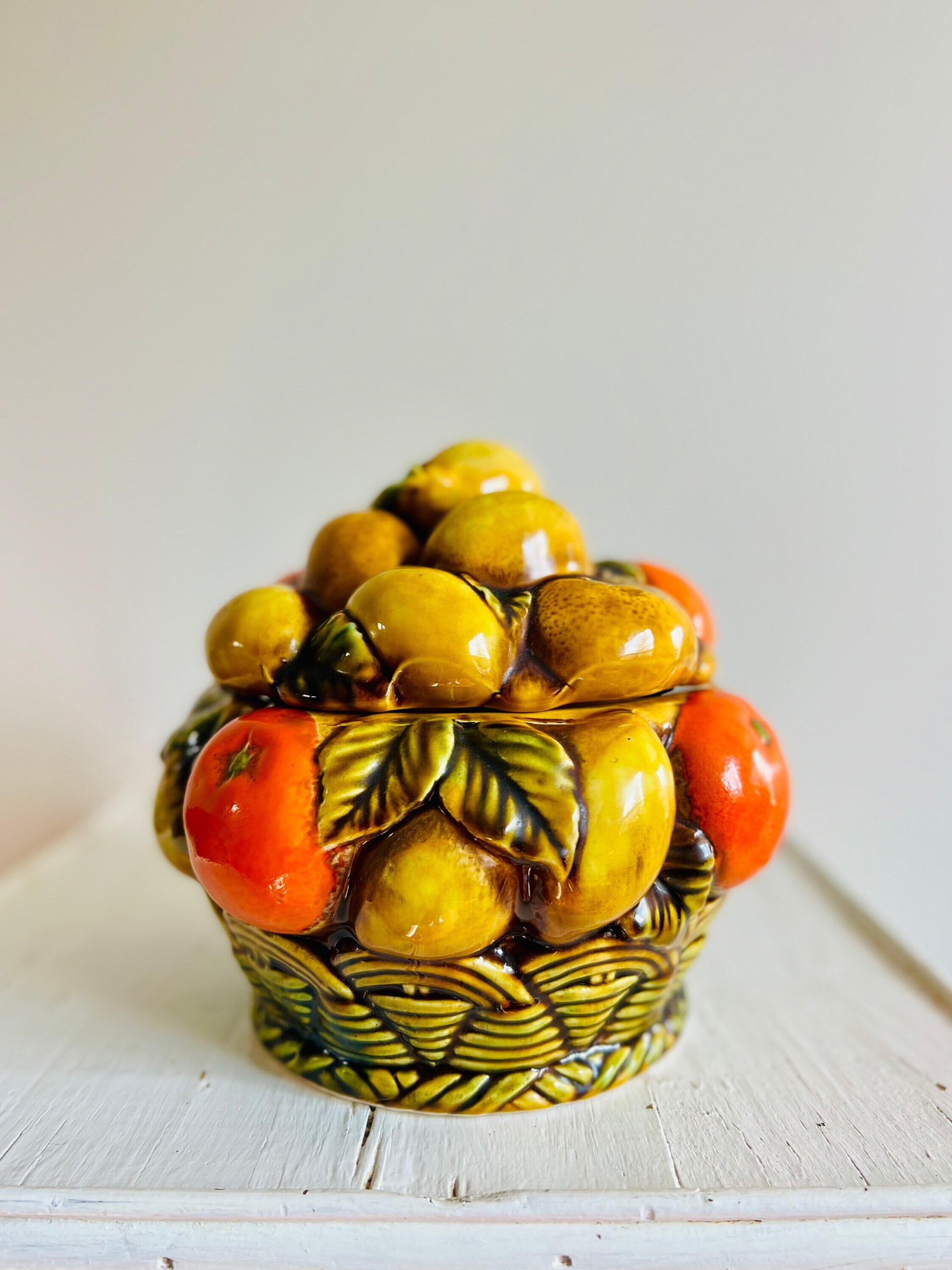 Vintage 1960s Inarco Ceramic Fruit Basket Cookie Jar, Japan - Etsy Vintage 1960s Inarco Ceramic Fruit Basket Cookie Jar, Japan - Etsy
