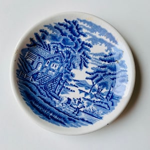 Vintage Small Plate, Enoch Wood&#39;s &quot;English Scenery&quot; Woodsware, ironstone, transferware, for Trinket Dish, decor, collectible, gift
