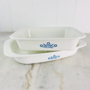 Your choice! Large Corning Ware Vintage Blue Cornflower Open Roaster Lasagna Pans, 15 1/2” or 10 1/2” size, farmhouse kitchen, bakeware