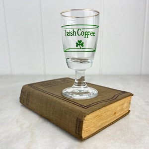 Vintage Irish Coffee Glasses, set of 6, St Patricks Day, St Paddys Day, pedestal, vintage barware, retro barware, by Saivo Firenze, Italy