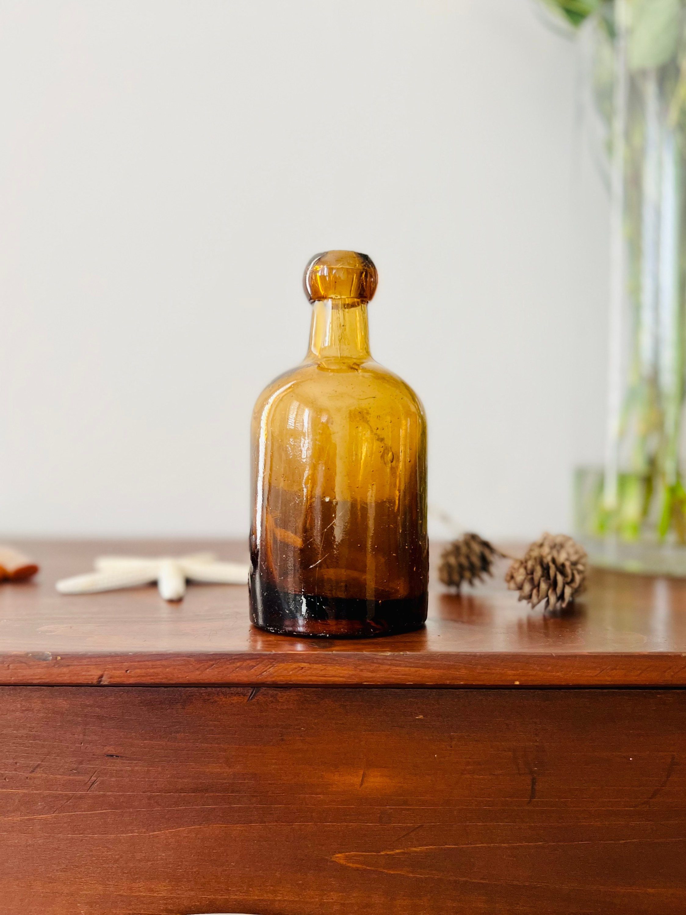 Antique Beer Bottle, From 1840-1870, Blob Top Three Part 