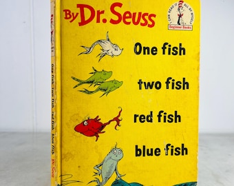 1960 Dr. Seuss "Un pez, dos peces" Libro para principiantes, Primera edición Random House