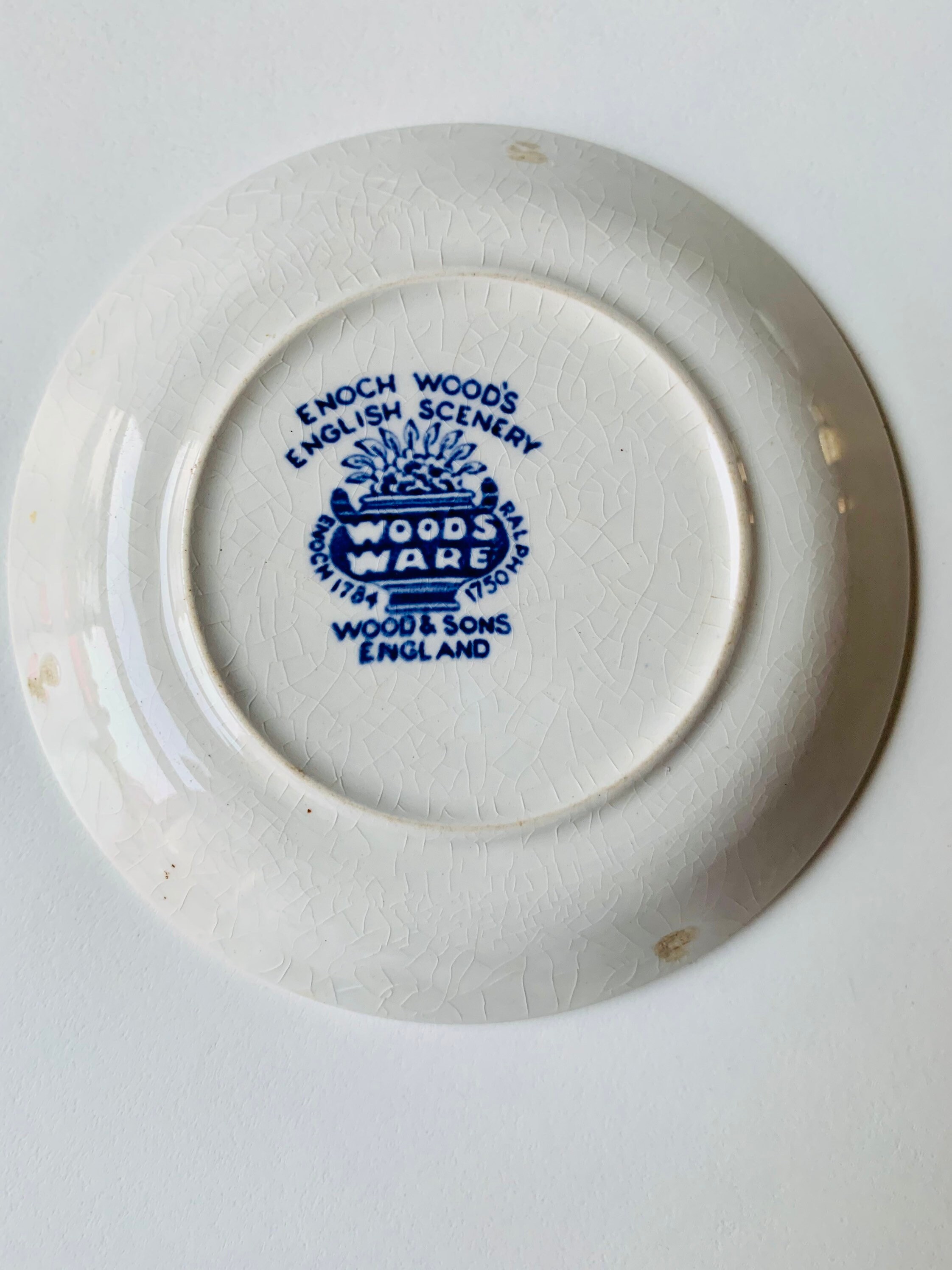 【Enoch Wood's】 プレート Vintage Enoch Wood's English Scenery Plate, Blue Transferware