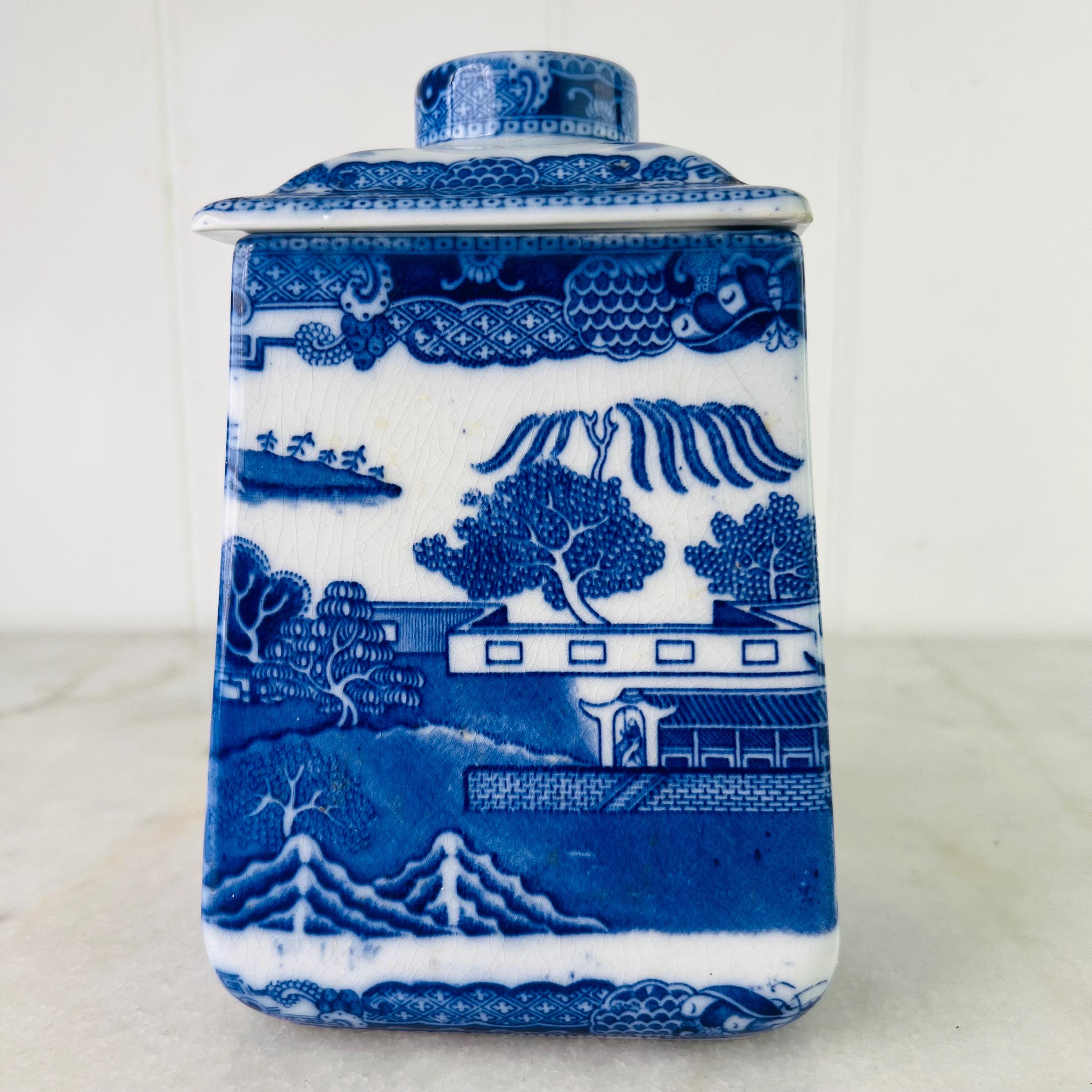 アンティークのRingtons Tea Merchantsスクエア型ティーキャディー