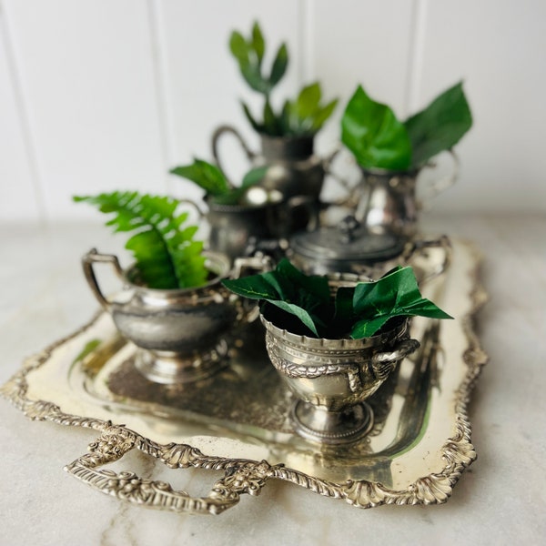 Pick 1! Antique Silverplate Trophy Style sugar bowl, for plant, candle holder, Meriden Britannia, Simpson Hall Miller, Van Bergh SP, gift