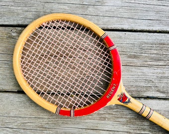 Vintage Regent Wooden Badminton Racket, eclectic decor, sports memorabilia, sports decor, sports collectible