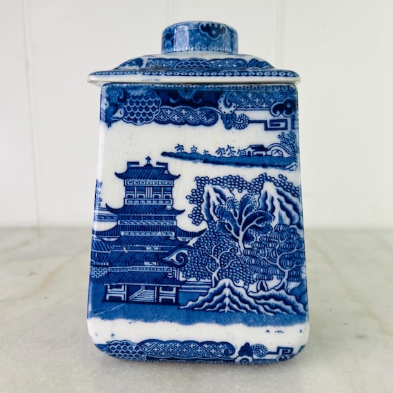 【希少】RINGTONS ブルーウィロー ティーキャディ 希少】RINGTONS ブルーウィロー ティーキャディ アンティークの