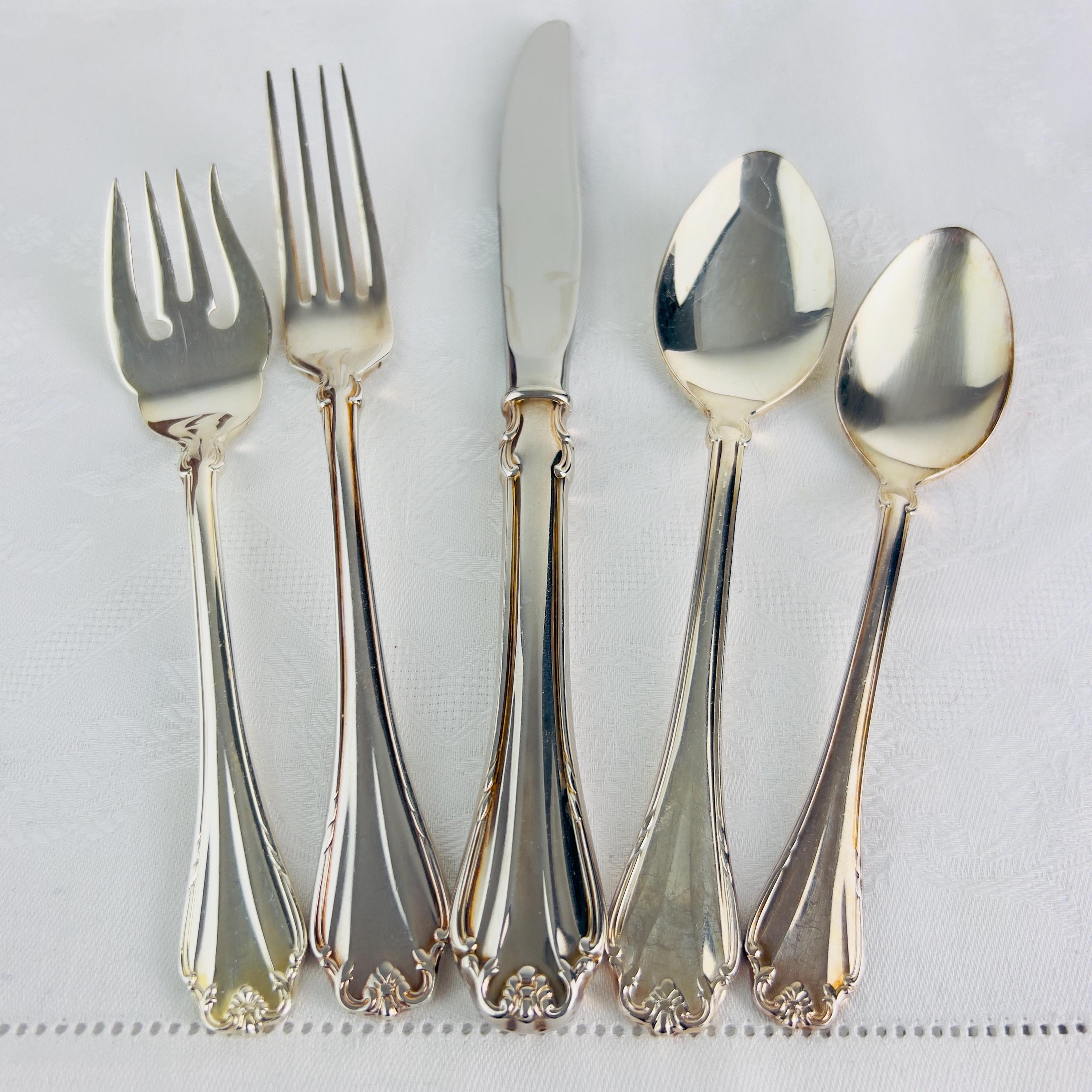 【Reed & Barton】純銀／スプーン5本＋フォーク1本「ハーレクイン」 Reed & Barton】純銀／スプーン5本＋フォーク1本「ハーレクイン