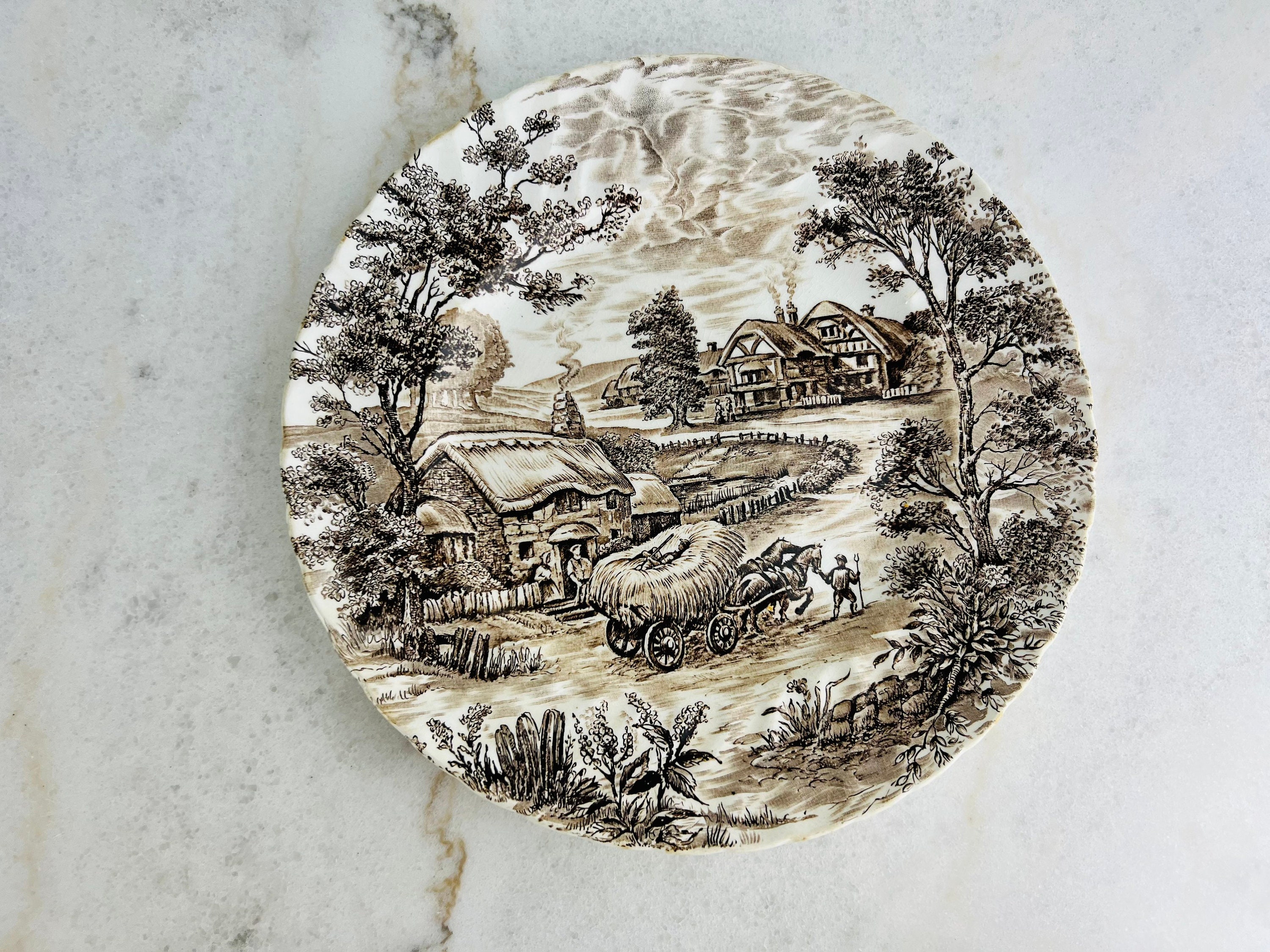 イギリス ヴィンテージ Ridgway Hayride 中皿:大2枚・小2枚 イギリス ヴィンテージ Ridgway Hayride 中皿:大2枚・小2枚