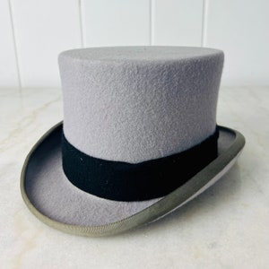 Vintage 100% Wool Top Hat, Christy&#39;s of London, Ascot style, small medium size, 6 7/8, made in England, wedding, formal, prop, costume
