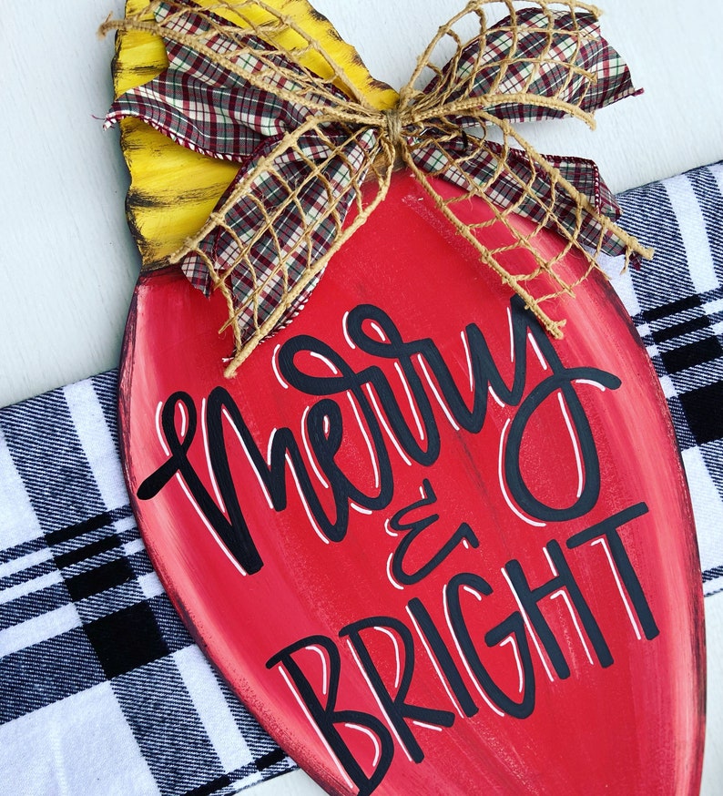 Christmas Light Door Hanger Primitive Christmas Etsy