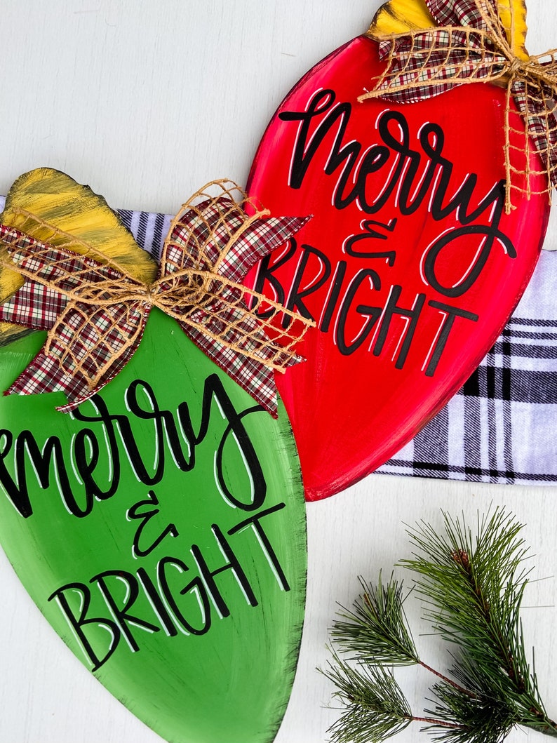 Christmas Light Door Hanger Primitive Christmas Etsy