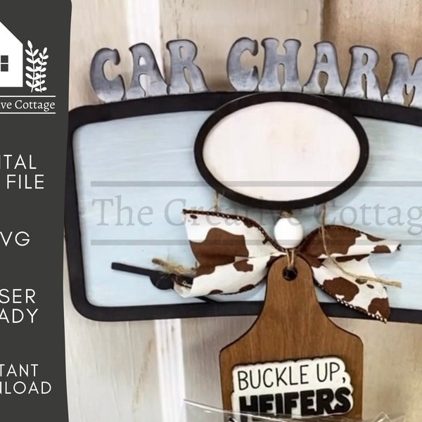 Car Charm Rearview Mirror Display | SVG | Shop Display