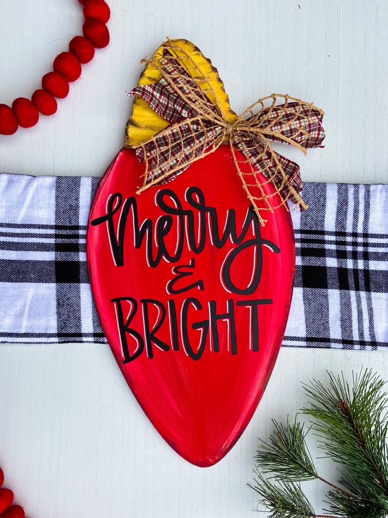 Christmas Light Door Hanger Primitive Christmas Etsy