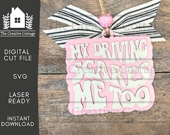 Meine treibende Angst auch Auto Charme | SVG Digital Schnitt Datei | Laserbereit