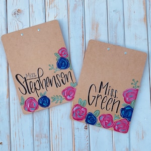 Personalized hand lettered clip board | teacher | co worker gift