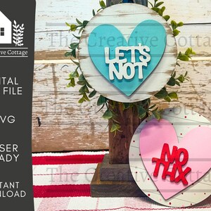 Letrero con forma de vela anti-San Valentín, no digas no, gracias. Archivo de corte digital SVG. Listo para láser. Intercambiable.