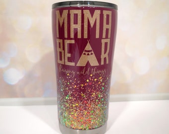 Custom Glitter Tumbler | Personalized Glitter Tumbler | Ombre Glitter Tumbler