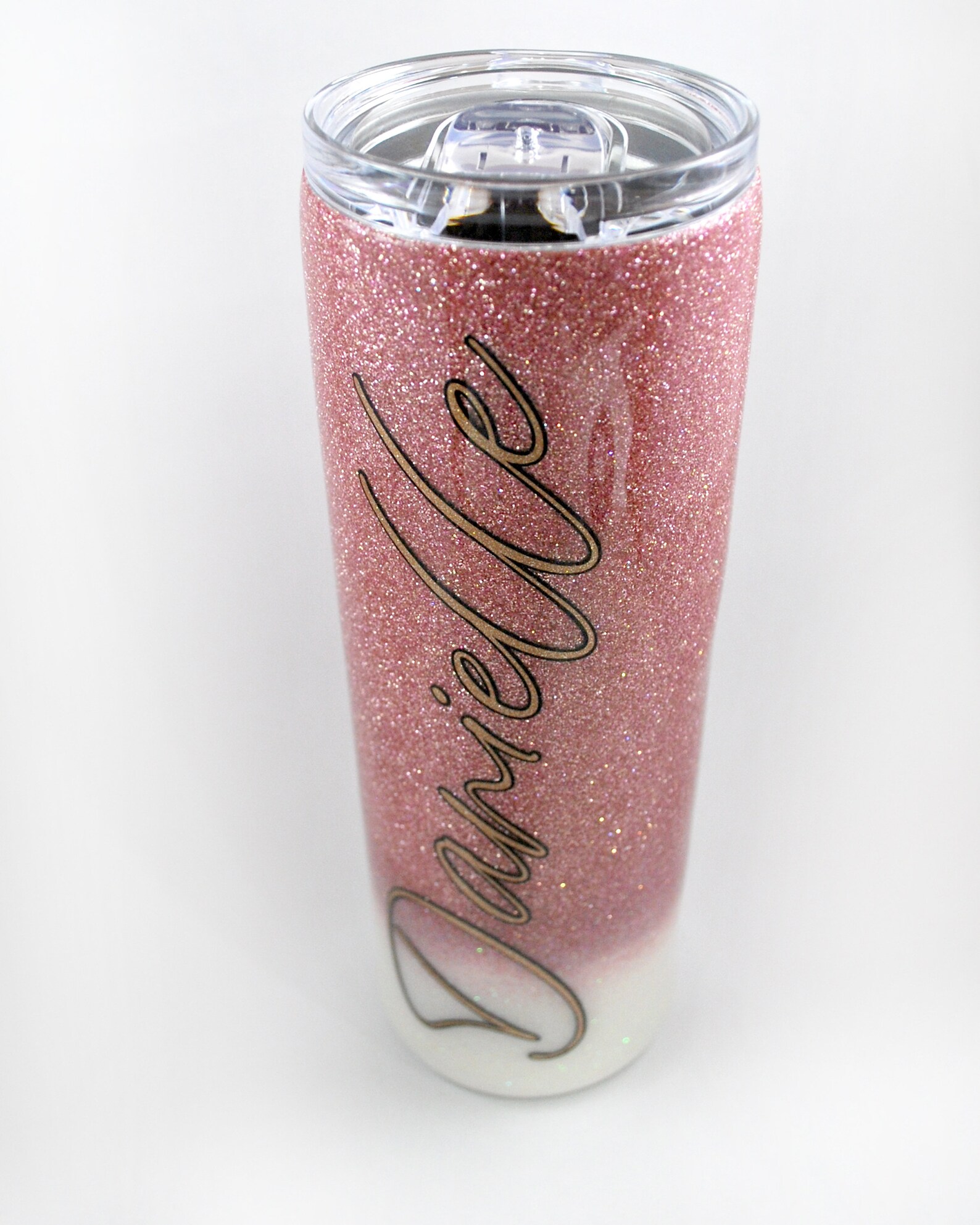 Custom Rose Gold Ombre Glitter Tumbler Personalized Glitter Tumbler