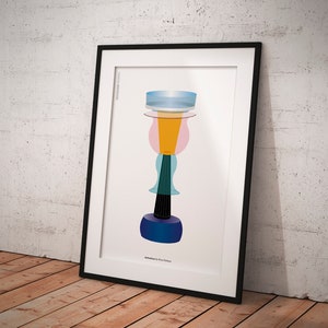 Memphis Milano furniture, wall decor, original poster, postmodern art, Astimelusa Ettore Sottsass print, industrial design