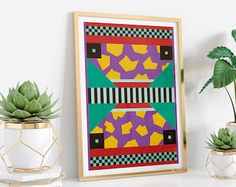 MEMPHIS Milano Geometric Art, Geometric Print, 80's style art, 80's print, Abstract Print, Colorful Wall Art, Abstract Wall Art, decor ring