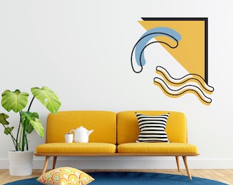Memphis Milano Wall Decal, Geometric Wall Sticker, 80's Design, Memphis Style Wall Art, Abstract Modern Wall Art, Unique Wall Decor